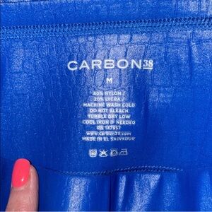 Carbon38 Shiny Blue Leggings